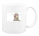 Mug with sausages, smiling, cat, pet, animal by SHOPZEUS