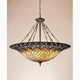 Quoizel TF1901VB Adriana 1 Light Pendant, Vintage Bronze with Tiffany Glass Shade