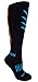 MOXY Socks Black with Cyan and Orange Ultimate VEKTR Premium Deadlift Full-Cushion Knee-High Socks