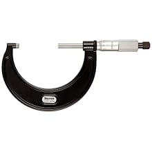 Starrett 436.1 Series Outside Micrometer, Ratchet Stop, Lock Nut, Carbide Faces, Metric