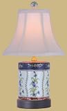 Unique Asian Design Lighting - 18" French Porcelain Cover Jar Oriental Style Fine Table Lamp
