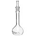 Corning Pyrex Borosilicate Glass Flat Bottom Class B Economy Volumetric Flask, with Standard Taper Stopper