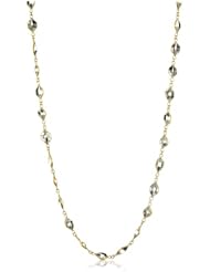 Lauren Harper Collection Mirage 18k Gold and Faceted Geometric Clear Crystal Quartz 28 Inch Necklace