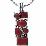Trendy! Sterling Silver Red Coral Pendant