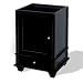 American Bath Factory W1-2433-BK-1-SN - Cape Mansion 24" Vanity Cabinet in Old World Black w/ Coastal Feet, Satin Nickel Accents