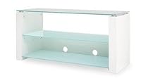 Techlink Bench - Designer Stand For LCD & Plasma TV Up To 50" or 60kg - White Gloss Finish with Clear & Frosted Glass