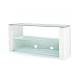 Techlink Bench - Designer Stand For LCD & Plasma TV Up To 50" or 60kg - White Gloss Finish with Clear & Frosted Glass