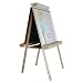 Beka Adjustable Double-Sided Easel Combo #3, Magnetic and Chalkboard Surfaces, Top Paper Holder, Natural Wood Trays