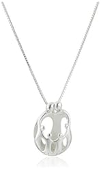 Sterling Silver "Loving Family" Parents with Four Children Pendant Necklace, 18"