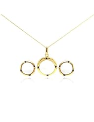 Nickel Free Sterling Silver Pendant & Earring Sets White Center Stone 14K Gold Plated Set