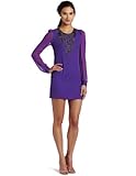 French Connection Womens Rockafella Beading Long Sleeve Dress, Parachute Purple, 2
