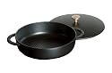 Staub 1262325 Bräter rund, mit gusseisernem Deckel, 24 cm, schwarz