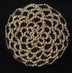 Metallic Gold Hair Net Crocheted Hair Bun Cover- LARGE