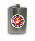 USMC 8 oz. Stainless Steel Hip Flask with Funnel Gift Set : United States Marine Corps