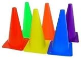 9 Colored Poly Cones Set of 6 - Sports Exercise Equipment - Set