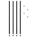 Alera Stackable Posts For Wire Shelving, 36 High, Black, 4/Pack