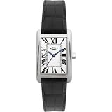 Rotary LS02325-29 Ladies White Dial Black Leather Strap Watch