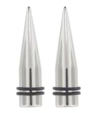 Pair 00G - Spike Taper Expander Plug Ear Lobe Stretcher 00 Gauge Body Jewelry
