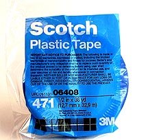 1/2" 3M Scotch Blue Fine Line Plastic Striping Tape-Car