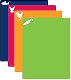 CounterArt Flexible Cutting Mat with Food Icons, Set of 4
