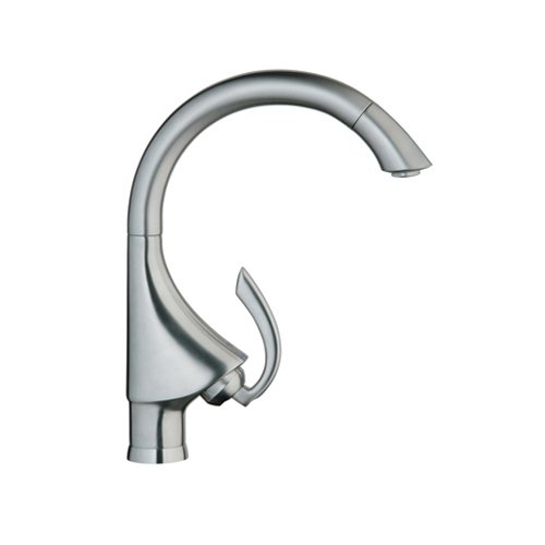 GROHE 32 072 SD0 K4 Single Spray Pull-Out Kitchen Sink Faucet, Stainless Steel