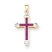 14k Diamond & Ruby Cross Pendant