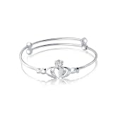 Bling Jewelry Sterling Silver Claddagh Baby Childrens Bangle Bracelet Expandable