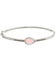 Judith Jack "Waterfall" Sterling Silver, Marcasite and Blue Opal Bangle Bracelet, 2.7"