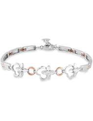 14k White & Rose Gold Diamond Bracelet (0.24 Cttw)