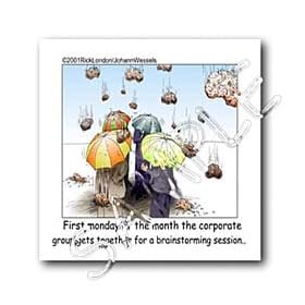 Londons Times Miscellaneous Funny Cartoons - Corporate Brainstorming - Iron on Heat Transfers