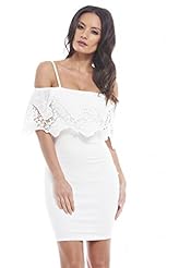 Cotton/Elastane/Polyester Off the Shoulder Cocktail Summer Bodycon Dress/Party Dress 