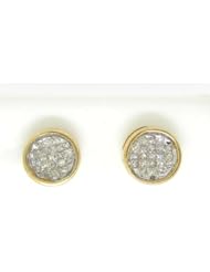 14KT Yellow Gold 0.50 CTW Princess Diamond Ladies Fashion Invisible Earrings