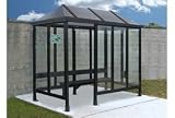 Smoker Shelter Vented Poly-Hip Roof Four Sided With Left Front Opening 15' X 10'