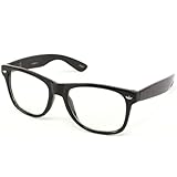 Retro Clark Kent Clear Lens Wayfarer Eye Glasses Black