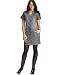 Apparel : DKNY Jeans Petite Herringbone-Denim Shirtdress