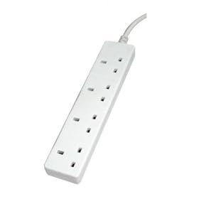 Masterplug Indoor Power BFG3-MS 4-Gang 13 amp Socket with 3 m Extension Lead (White)