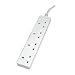 Masterplug Indoor Power BFG3-MS 4-Gang 13 amp Socket with 3 m Extension Lead (White)
