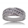 Diamond Anniversary Wedding Band Ring in Solid 14K White Gold