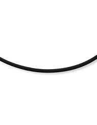 14k White Gold 4mm 18in with White Clasp Black Rubber Cord Necklace.
