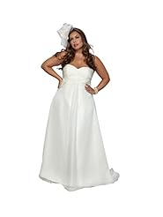 Plus Size Strapless Empire   Waistline Sweetheart Wrap Lace Ruched Organza/Satin  Dress