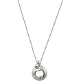 Sterling Silver Hearts of Promise Large .02 ct.t.w. Genuine Diamond Pendant Necklace