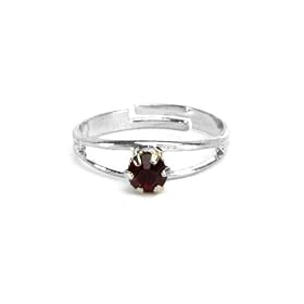 Rhinestone Adjustable Birthstone Fashion Ring for July, Ruby