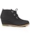Women's Fashion Lace Up Round Toe Wedge Bootie
