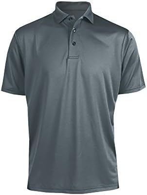 Clothes Warehouse Men's Microfiber Polyester Polo, Gunmetal, M