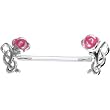 Invisible Bioplast Pink Rose Sterling Silver Nipple Shield
