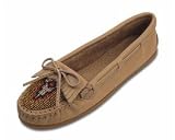 Beaded Kilty Moccasin in Sand