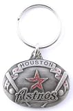 Houston Astros Oval Pewter Keychain