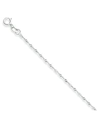 14K White Gold 0.9mm Singapore Chain with Spring Ring Clasp 20"