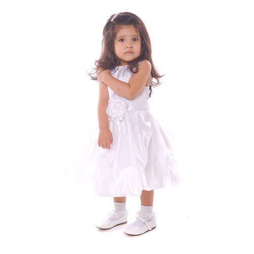 Sophias Style Boutique White Petal Wedding Flower Girl Pageant Dress 2T-14 Inexpensive Flowergirl Gowns