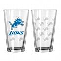 Detroit Lions Satin Etch Pint Glass Set